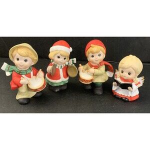 Three Homco Christmas Bisque Children Figures 5106